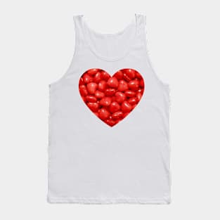 Red Cinnamon Hearts Valentines Candy Photograph Heart Tank Top